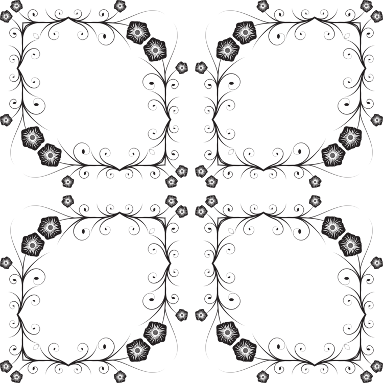 Ornament Drawing Lace Silhouette Line Art - Circle (750x750), Png Download