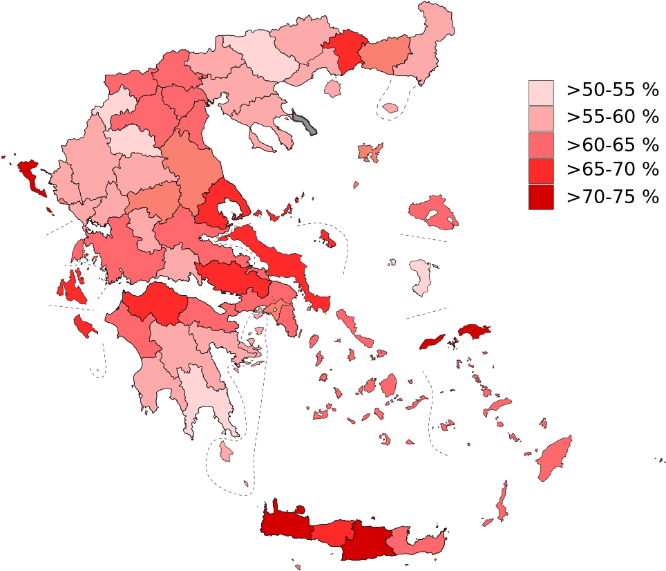 Debt-finance Terms Offered By The "troika" , Which - Poverty In Greece Map (1061x900), Png Download