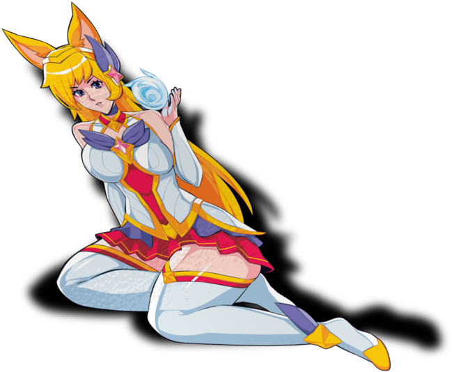 Star Guardian Ahri Waifu Sticker - Illustration (1280x1280), Png Download