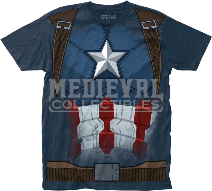 Captain America Civil War Suit T Shirt - Captain America (850x850), Png Download