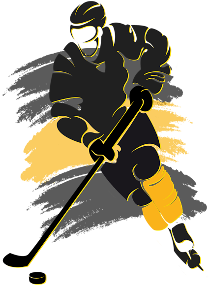 Click And Drag To Re-position The Image, If Desired - Png Silhouette Ice Hockey Player (600x640), Png Download