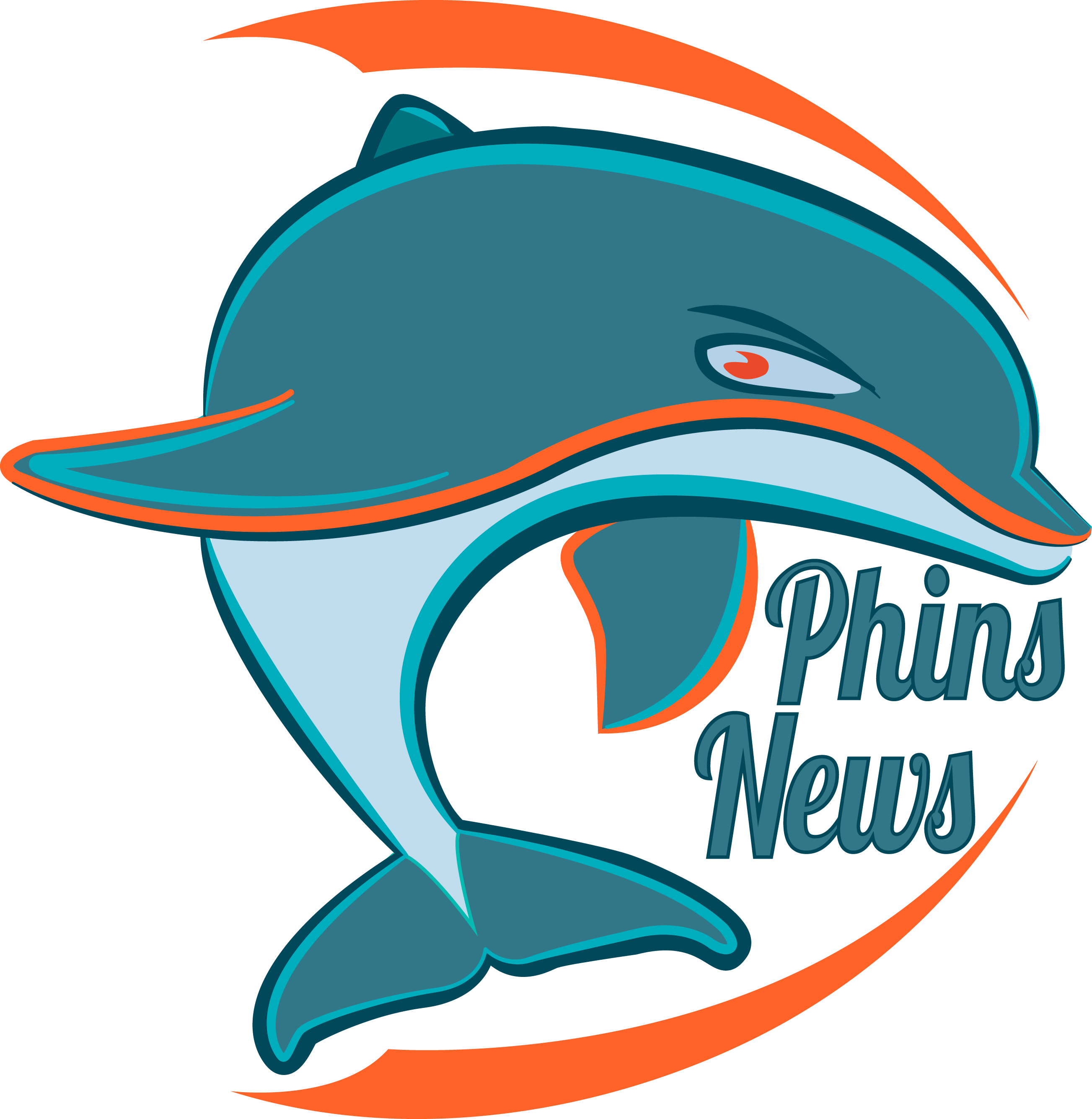 Miami Dolphins News 2 - Miami Dolphin Transparent (2606x2670), Png Download