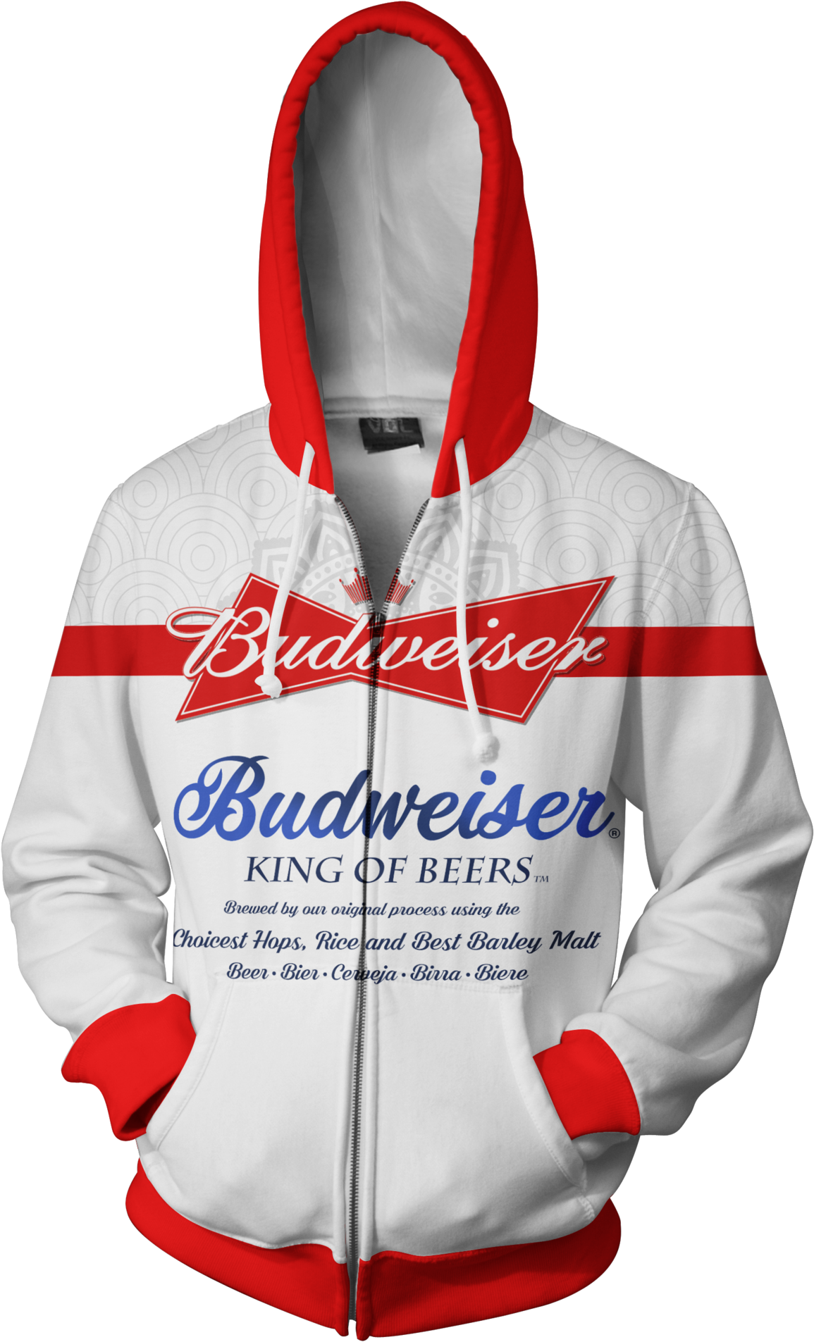 Budweiser Beer Sh497 Zip Hoodie - Imperial Stormtrooper Hoodie (1318x2048), Png Download