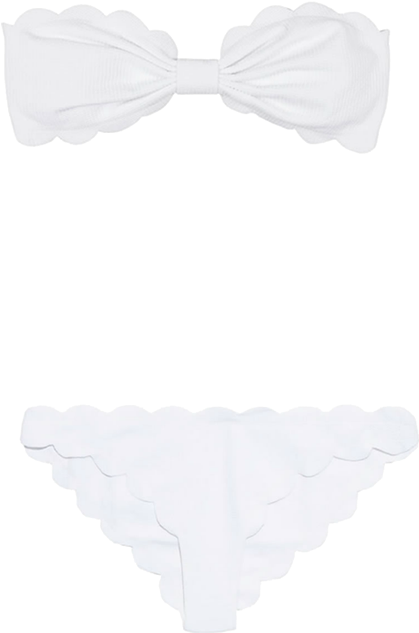 Marysia Antibes Scallop Bikini In White - Bandeau (800x1020), Png Download