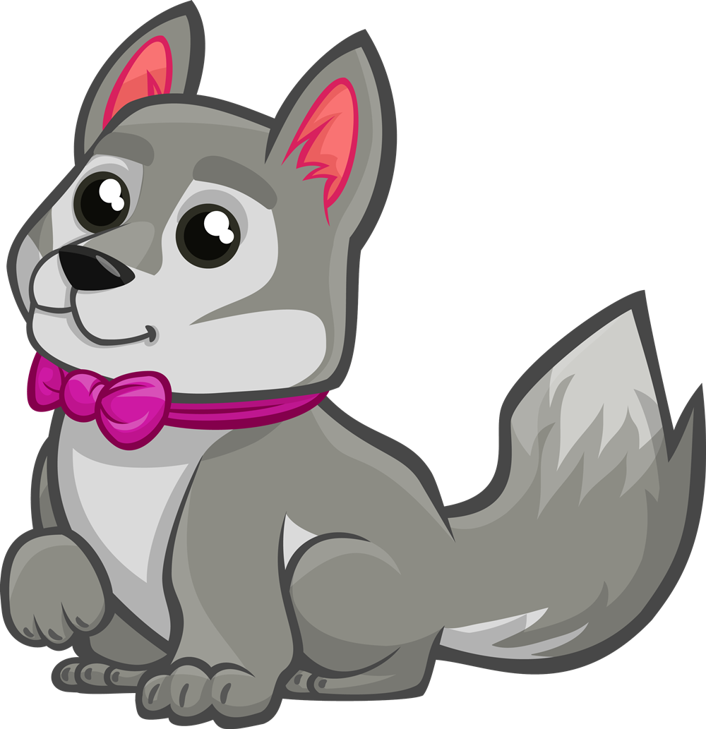 Free - Cute Wolf Clip Art (1000x1033), Png Download
