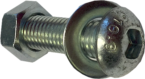 M12 X 50 Dome Head Bolt Nut & Washer - Washer (513x293), Png Download