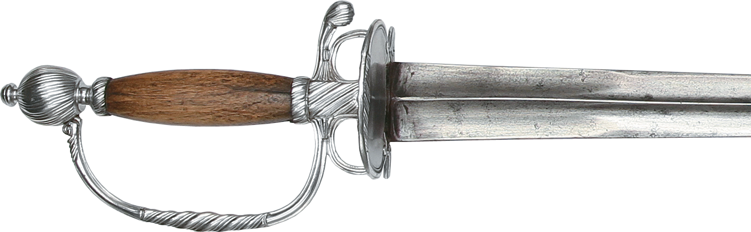 George Washington's 1753 Silver-hilted Smallsword - George Washington Small Sword (1459x451), Png Download