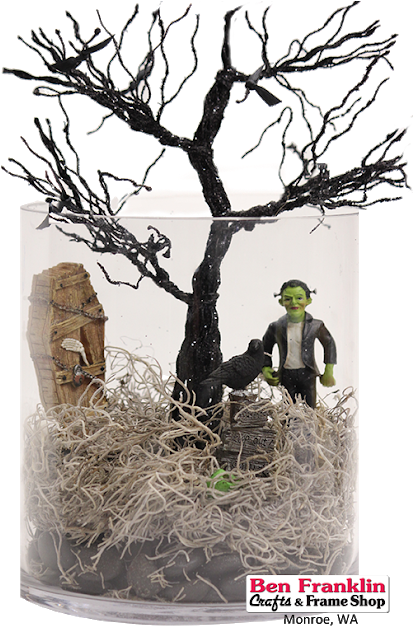 Add River Rocks, Then A Layer Of Spanish Moss And Finish - Art (412x640), Png Download