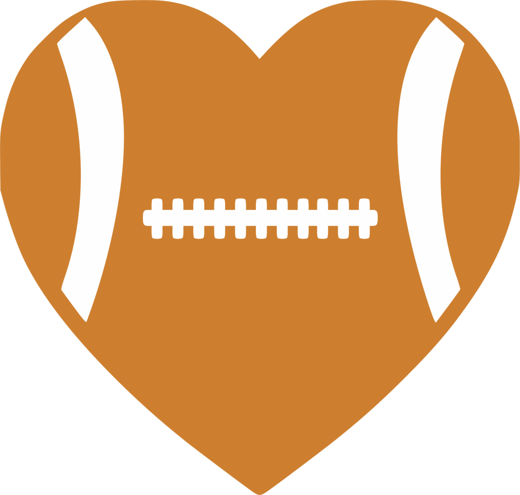 Football Heart - Heart Football Png Free Download (1024x976), Png Download