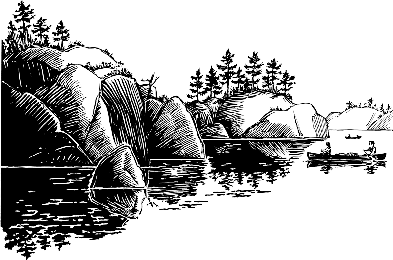 Canoe Trips For The Mantario Summer Program - Nature Drawing Png (800x535), Png Download