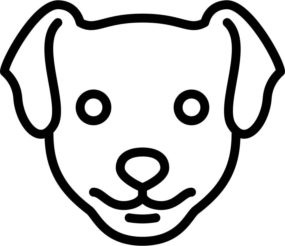 Dog Head - - Line Drawing Dog Head (980x844), Png Download