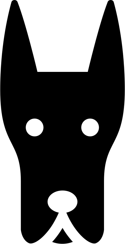 Doberman Dog Head Comments - Cartoon (506x981), Png Download
