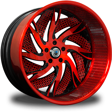 Homepage New Image - Red And Black Asanti Rims (408x399), Png Download