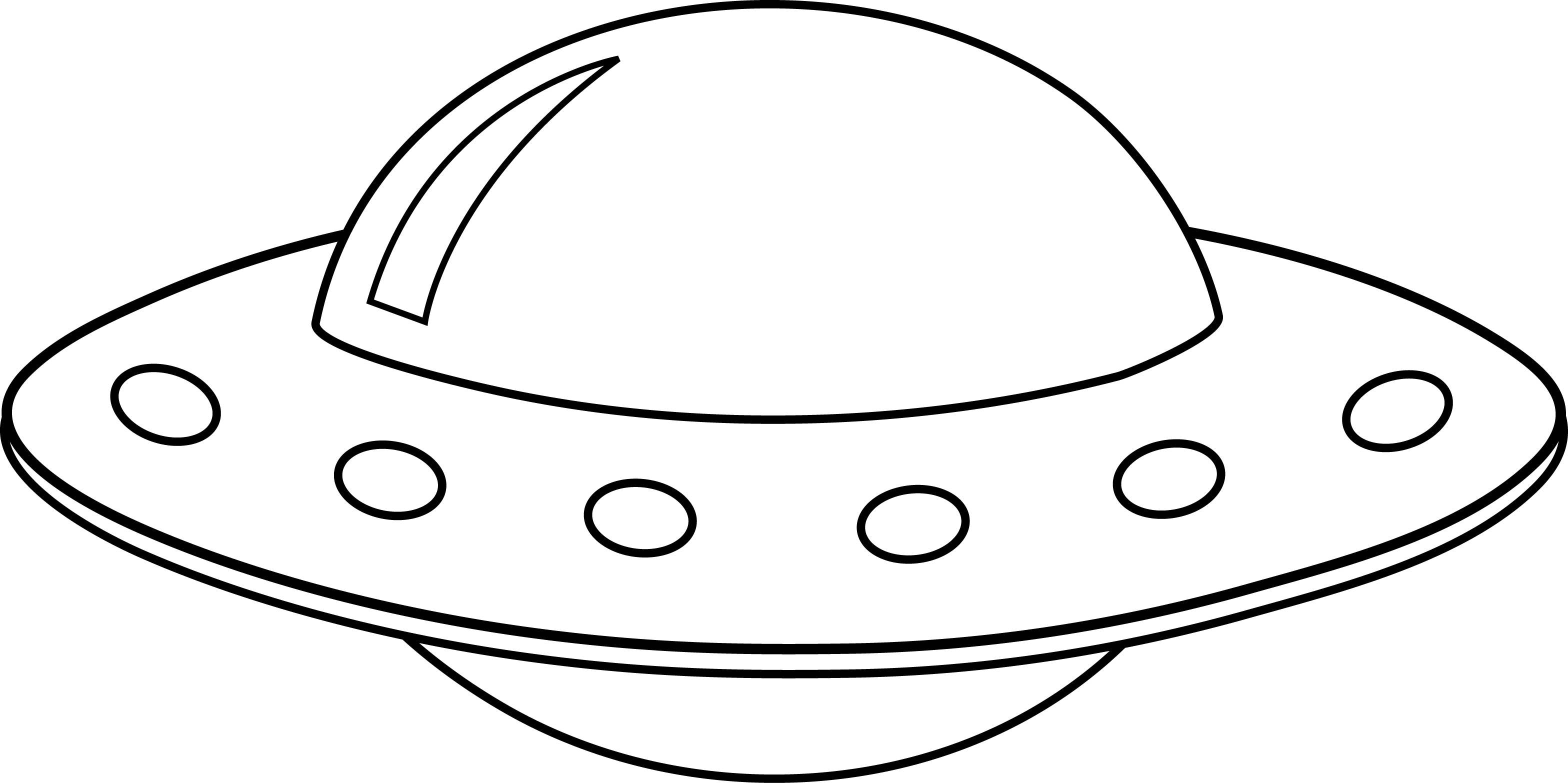 Picture - Ufo Clipart Black And White (3136x1566), Png Download