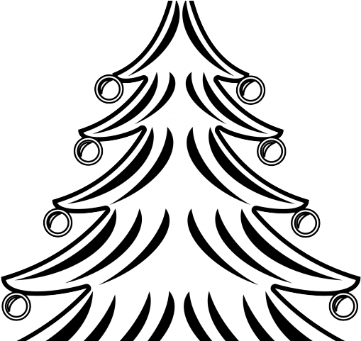 Drawn Christmas Lights Black And White - Christmas Tree 4 Shower Curtain (640x480), Png Download