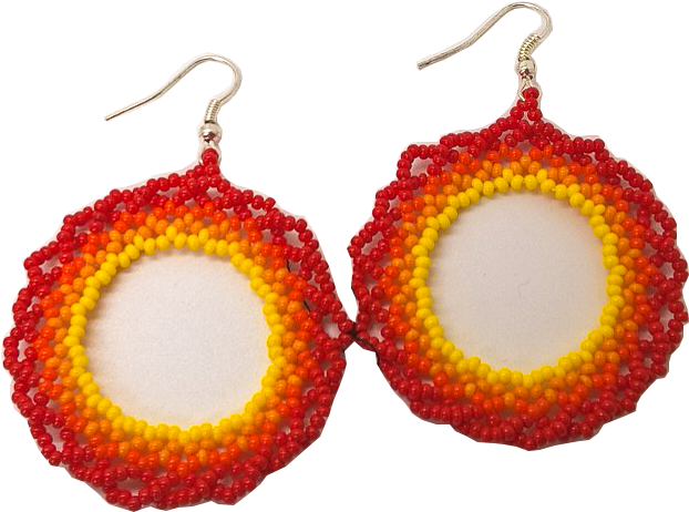 Aretes Circulo Fuego Rojo - Red (634x493), Png Download
