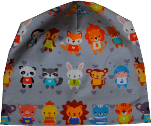 Wrinkled Beanie For Kids, Little Animals - Jersey (500x500), Png Download