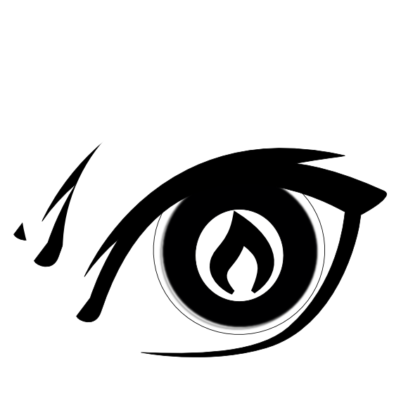 Burning Eye Clip Art - Anime Vampire Eyes Drawing (570x597), Png Download