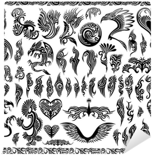 Iconic Dragons Border Frames Tattoo Tribal Vector Set - Tribal Frame Tattoos (400x400), Png Download