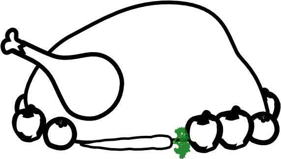 Roasted Chicken Cartoon Illustration Royalty Free Cliparts - Cooked Chicken Black And White (600x322), Png Download