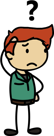 Transparent People Puzzled - Confused Person Cartoon Png (240x560), Png Download