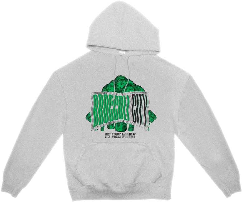Broccoli City X Diet Hoodie Heather Grey (1000x667), Png Download