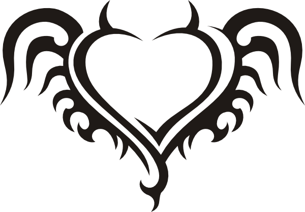 This Free Clipart Png Design Of Tribal Heart Clipart (600x418), Png Download
