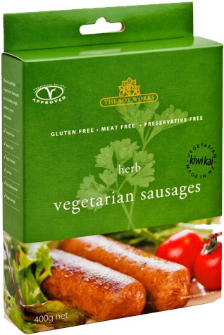 The Soy Works Herb Vegetarian Sausages - Vegan Sausages Nz (500x527), Png Download