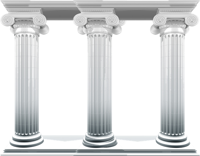 And The Water Blushed - 3 Pillars Clip Art (733x558), Png Download
