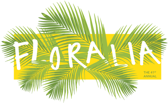 Floralia 2018 Logo Of Palm Fronds And Lettering - Logo (640x415), Png Download