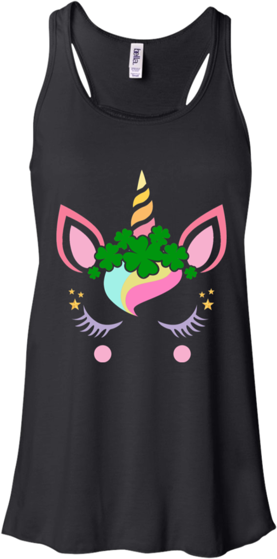 St Patrick's Day Leprechaun Unicorn Face - Keep Calm And Walk A French Bulldog Flowy Tank Top. (1155x1155), Png Download
