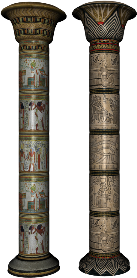 Egypt - Egyptian Columns - Egyptian Columns Png (495x1000), Png Download