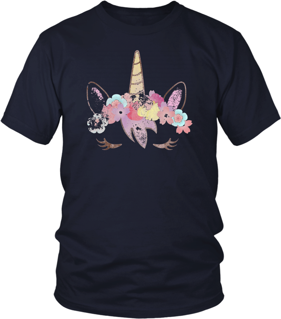 Vintage Cute Unicorn Face - Polo Shirt With Fish (1024x1024), Png Download