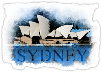 'sydney Opera Watercolor Art' Sticker By Ilmagatpscs2 - Sydney Opera House (375x360), Png Download