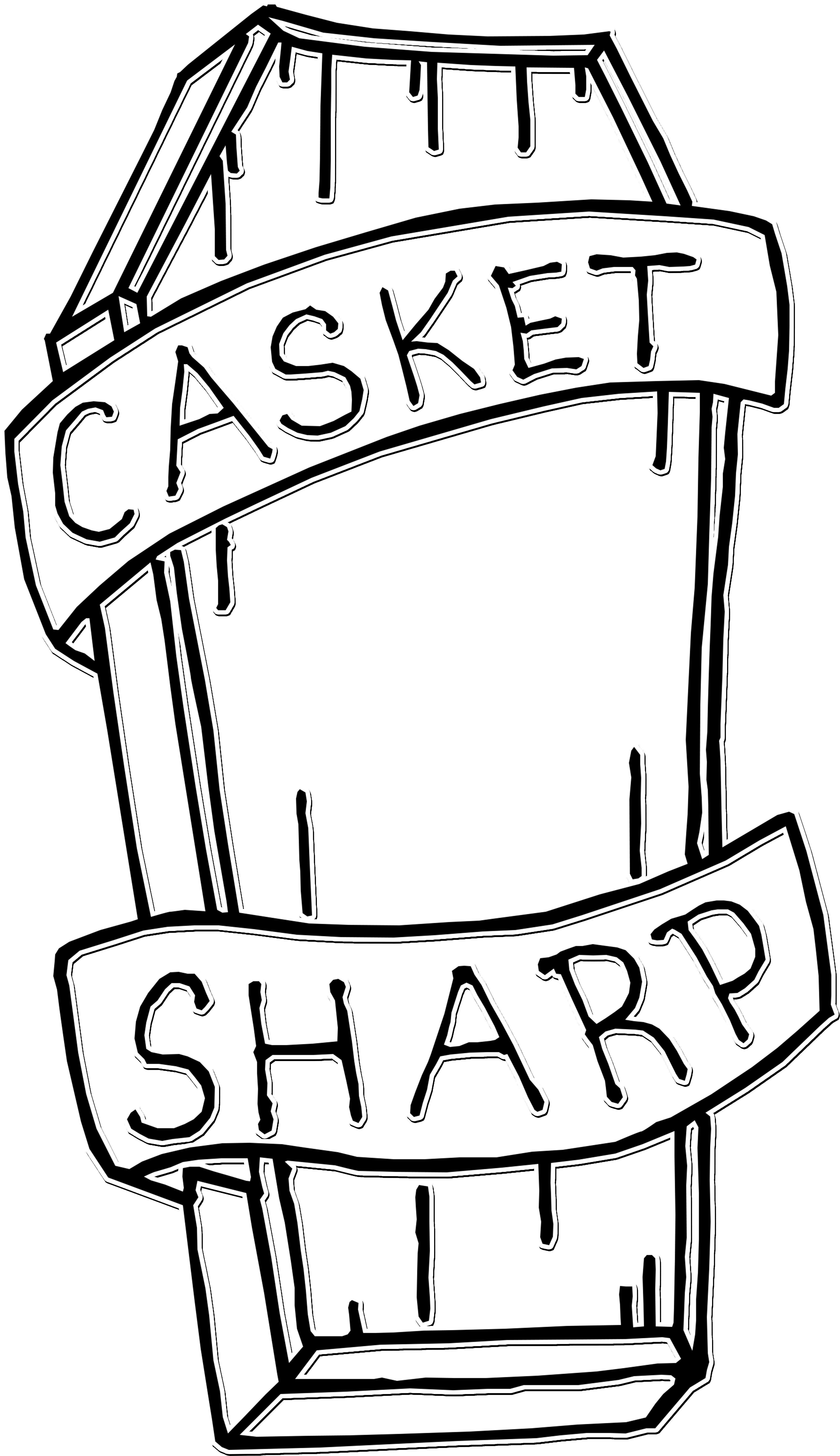 Casket Drawing At Getdrawings - Line Art (4200x7200), Png Download