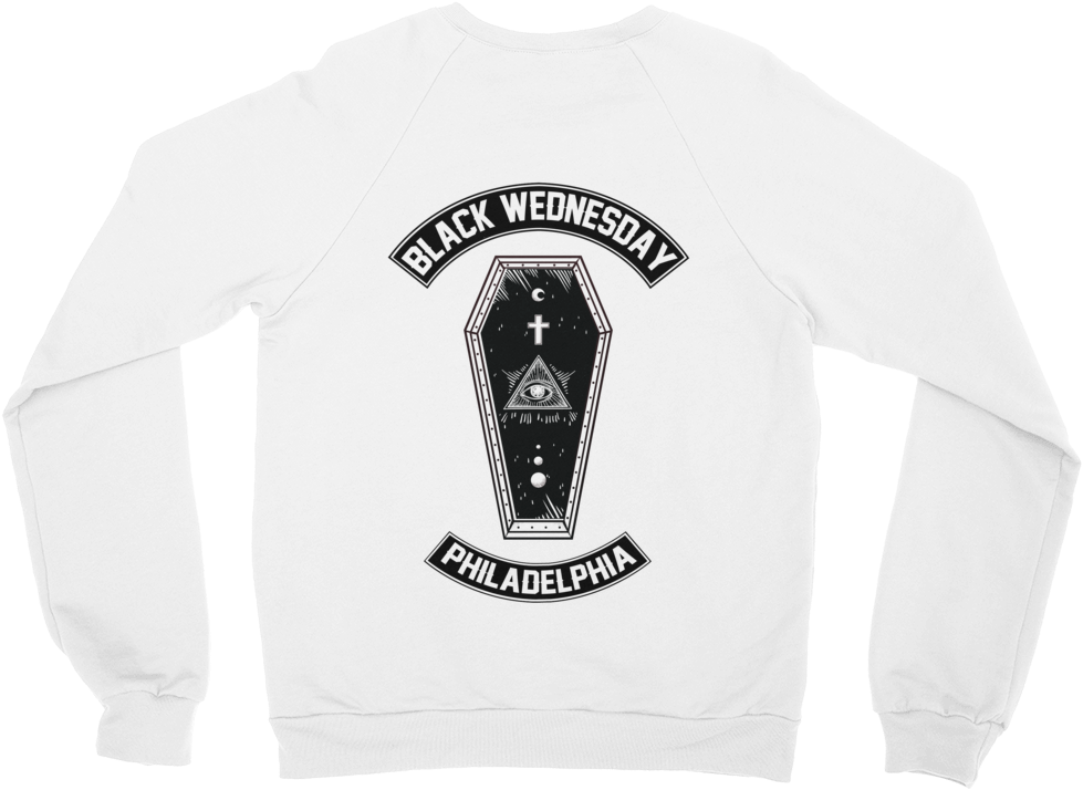Bw Aa Crew Neck Pull Over White Coffin Back (1000x1000), Png Download