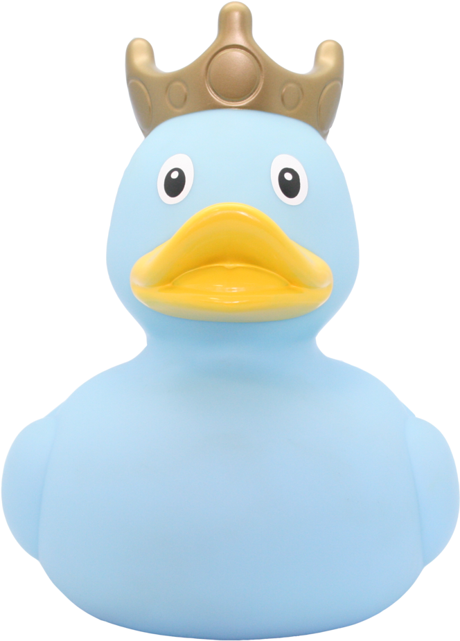 Xxl Blue Rubber Duck With Crown, 25 Cm By Lilalu - Lilalu Badeente Mit Krone Xxl - Hellblau (1024x1024), Png Download