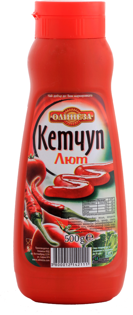 Ketchup Lut 500gr - Кетчуп Олинеза Лют (500x1109), Png Download