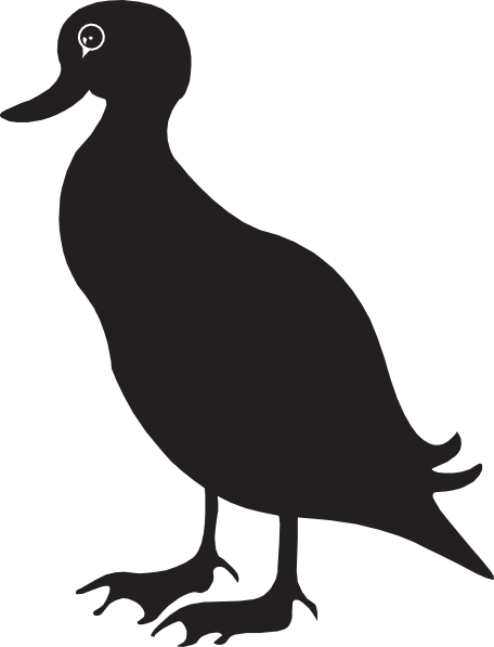 Black Clip Art At Clker Com Vector - Duck Png Black (456x597), Png Download
