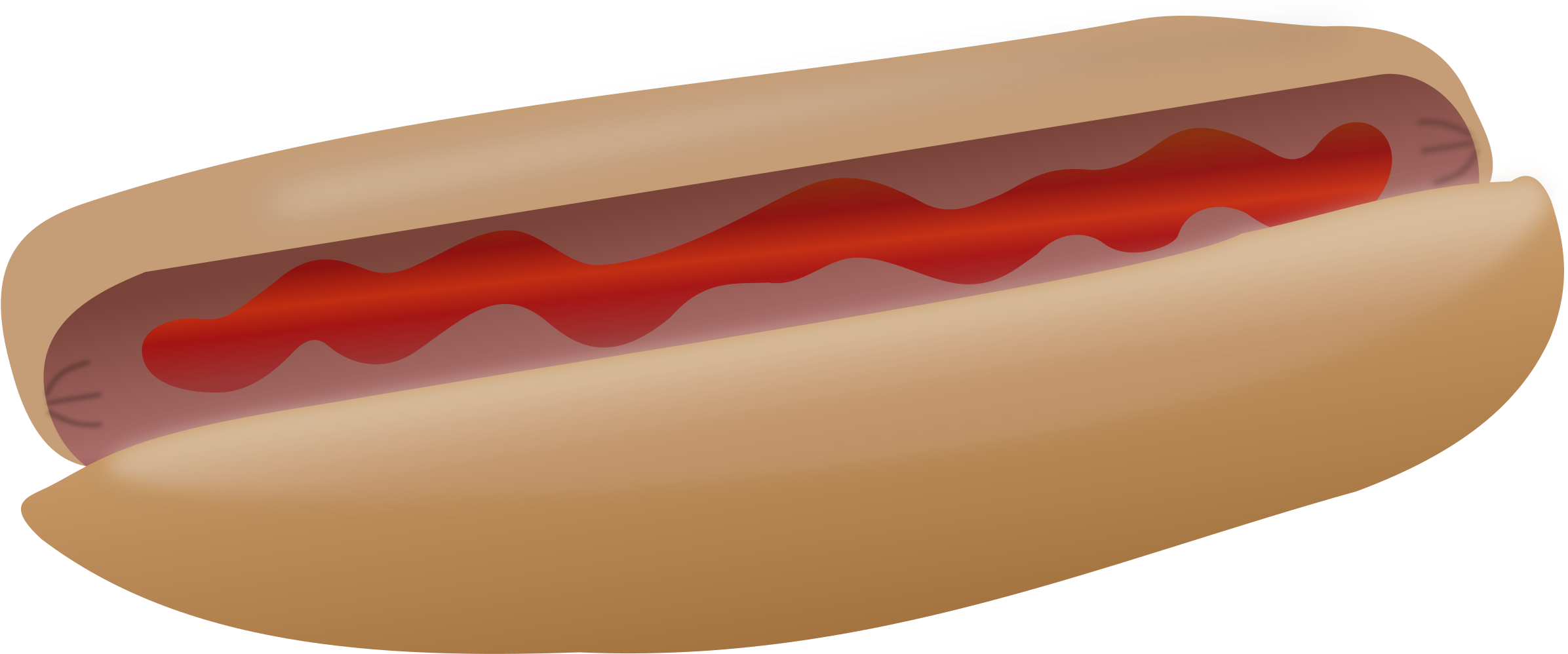 This Free Icons Png Design Of Hot Dog With Ketchup (2400x1012), Png Download