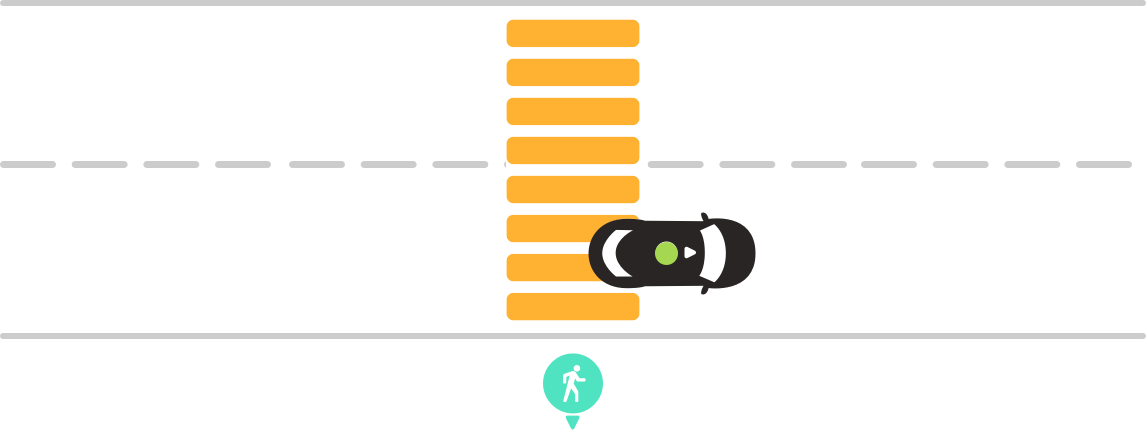 C, Crosswalk With A Pedestrian-c - Pedestrian (1146x430), Png Download
