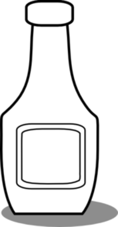 Ketchup Bottle Black And White Svg Clip Arts 306 X (306x590), Png Download
