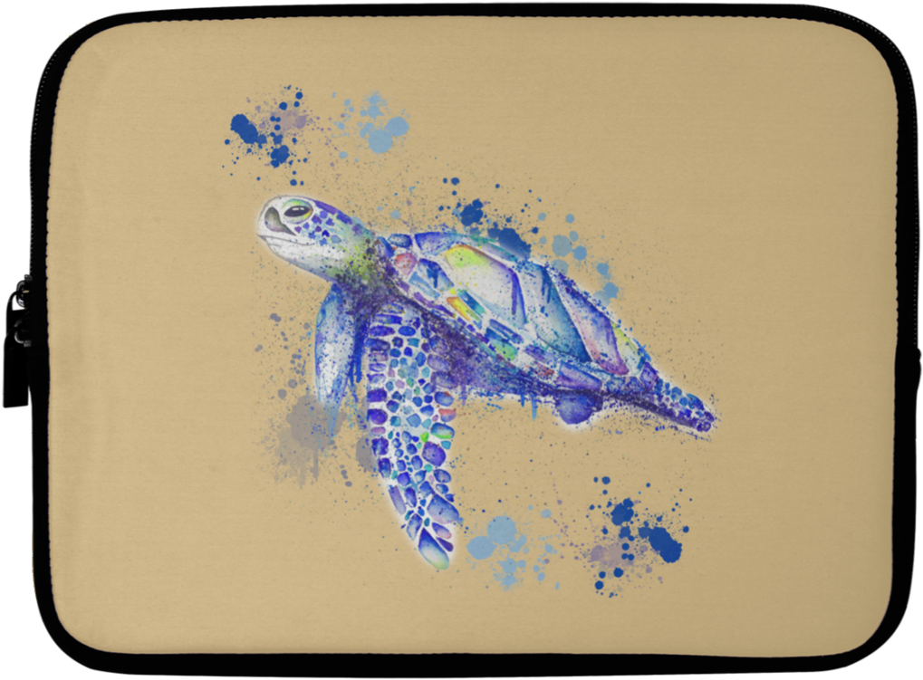 Watercolor Sea Turtle Laptop Sleeves - Watercolor Painting (1024x1024), Png Download