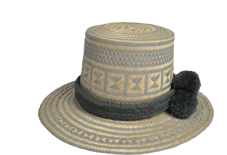 Lazo Straw Hat With Pom Poms Hatband - Straw (900x598), Png Download