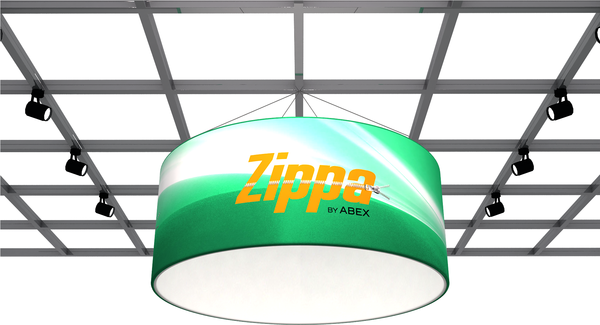 Private Label Hanging Sign - Zippa Tapered Triangle Fabric Hanging Banner 10' X (2000x1300), Png Download