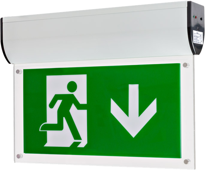 4w Led Self-contained Surface 'hanging Blade' Exit - Hanging Exit Led Sign (1024x594), Png Download