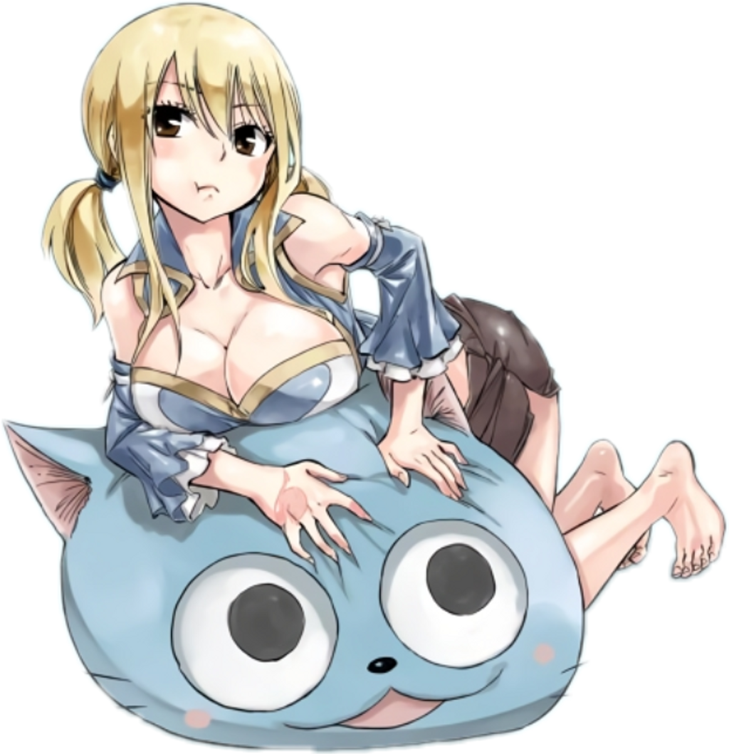 #anime #happy #lucy #heartfilia #fairy #tail #oppai - Cartoon (1024x1059), Png Download