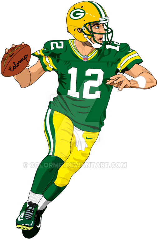 Aaron Rodgers Png - American Football Player Drawing (600x800), Png Download