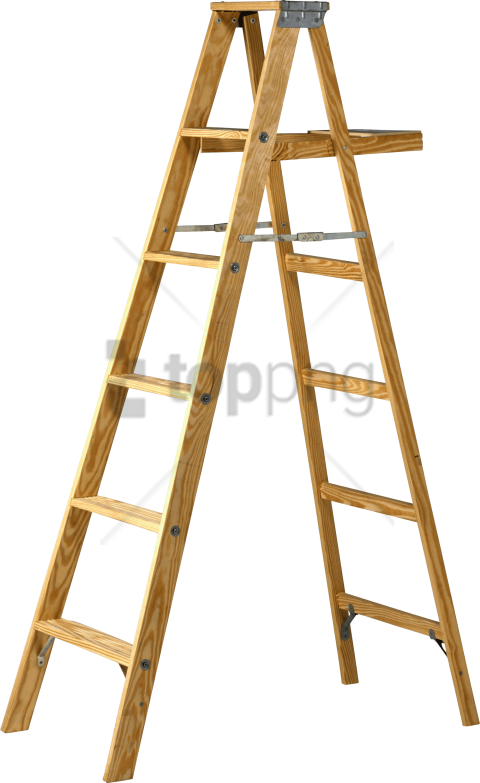 Free Png Download Double Wood Ladder Png Images Background - Transparent Ladder Png (480x783), Png Download