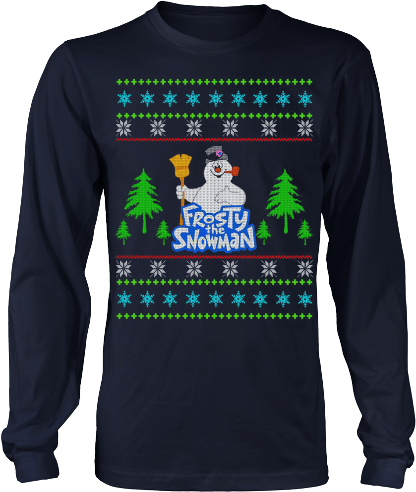 Frosty The Snowman Ugly Christmas Sweaters T Shirt - Loving Memory Of My Dad Shirt (1000x1000), Png Download